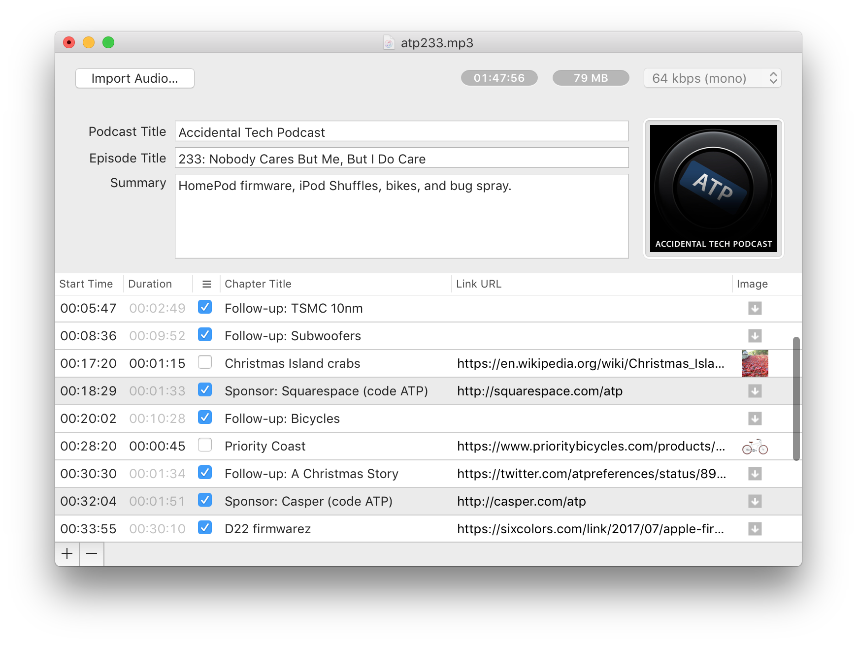 Forecast: Podcast MP3 Chapter Encoder — Overcast